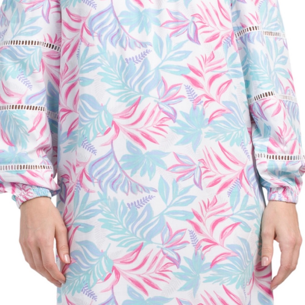 Stella Parker Floral Long Balloon Sleeve, off the shoulder summer dress.